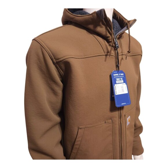 NWT Carhartt Super Dux Sherpa-Lined Jacket MED Brown Cozy & Durable ($149 MSRP) - Picture 2 of 13